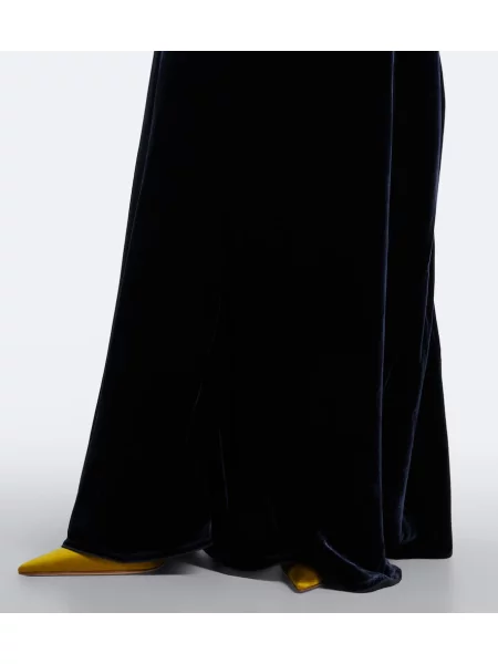 Rochie Victoria Beckham de catifea albastru