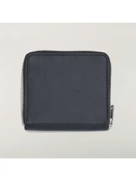 Kožená peněženka Crinkle Leather Wallet černá