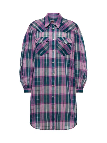 Sukienka koszulowa Marant Etoile w kratkę garniturowa