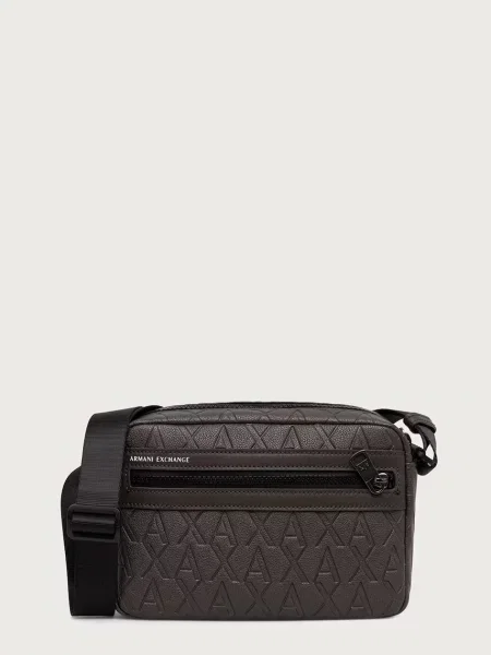 Armani Exchange geantă mică pentru bărbați maro