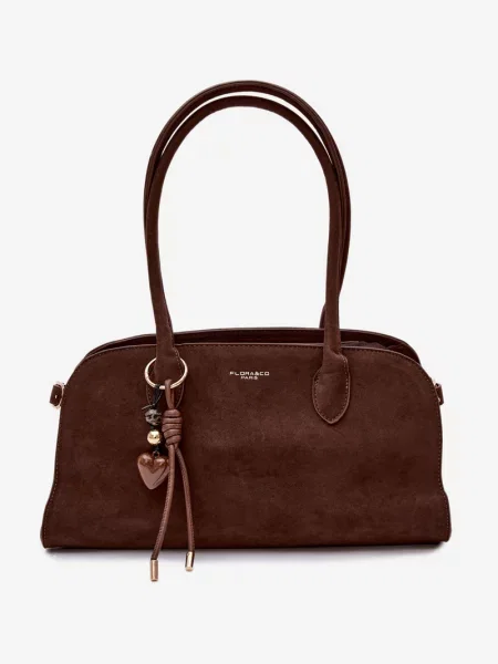 Geantă Flora & Co din piele de căprioară violet