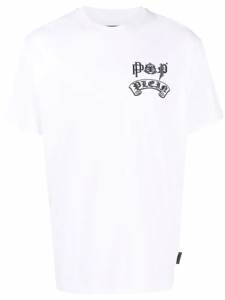 Tricou Philipp Plein cu imagine cu decolteu rotund alb