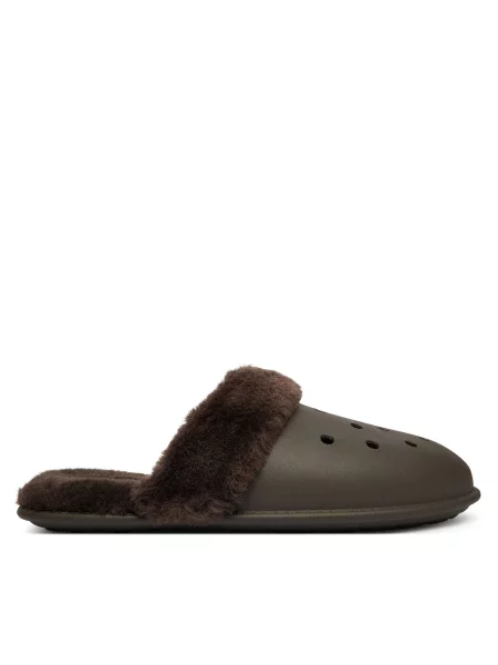 Crocs Naminės šlepetės Classic Fuzz Scuff ruda