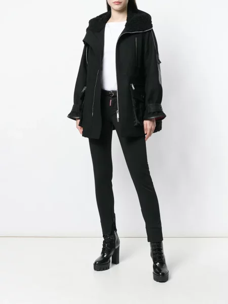 Avikailio avikailio paltas Dsquared2 su gobtuvu juoda