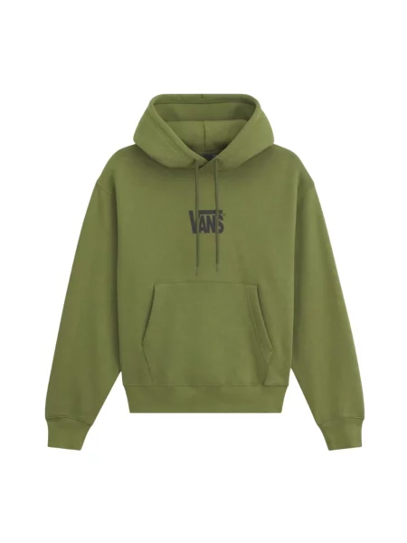 Bluza z kapturem Vans z kapturem ze stretchu z logo zielona