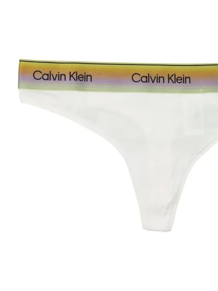 Chiloți tanga Calvin Klein cu autograf alb