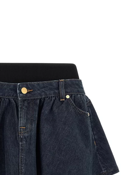 Fustă din denim 7 For All Mankind albastru