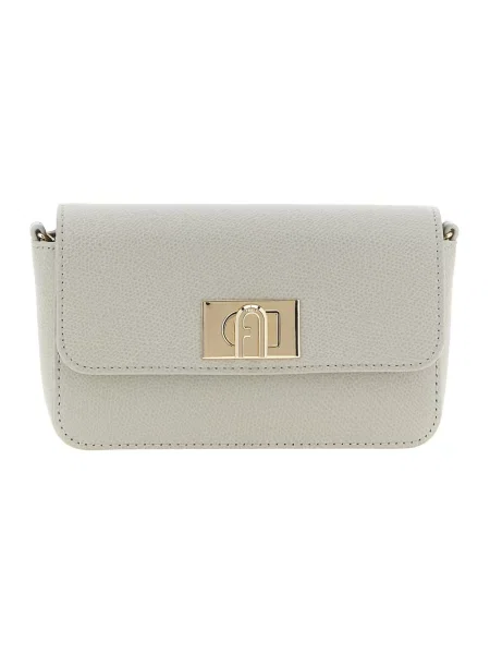 Torebka crossbody Furla skórzana szara