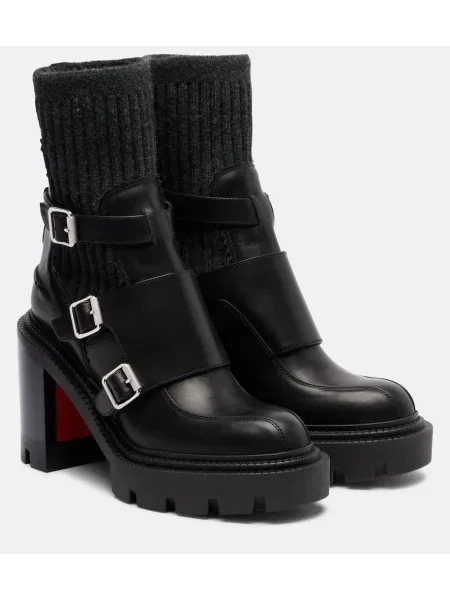 Cizme scurte Christian Louboutin din piele negru