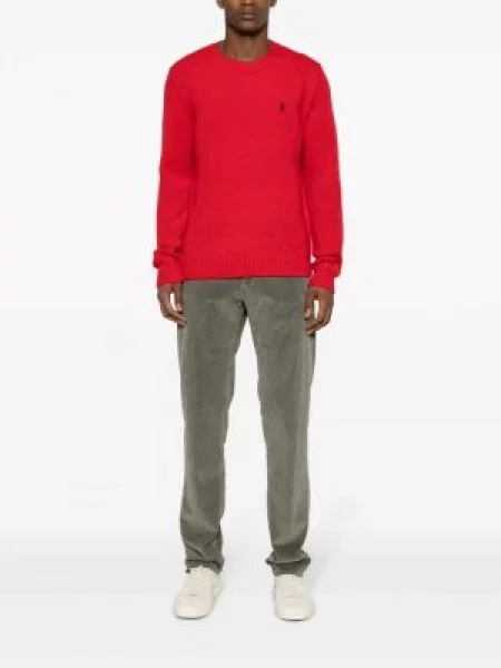 Megztinis Polo Ralph Lauren apvaliu kaklu žalia