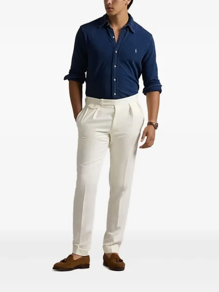 Lanena polo majica Polo Ralph Lauren karirana zelena