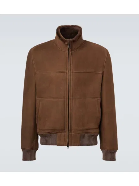 Bomber jakna Thom Sweeney iz semiša rjava