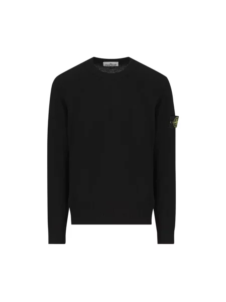 Sweter Stone Island wełniany z kamieniami czarny