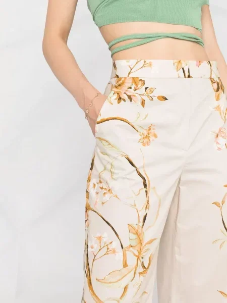 Květinové kalhoty Alberta Ferretti s potiskem