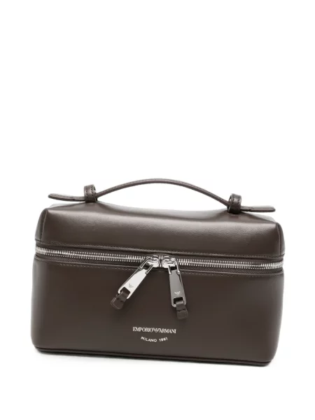Geantă Emporio Armani cu imagine maro
