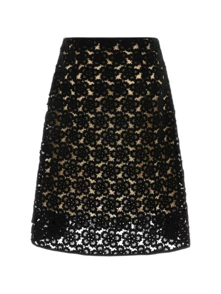 Fustă midi Miu Miu cu model floral negru