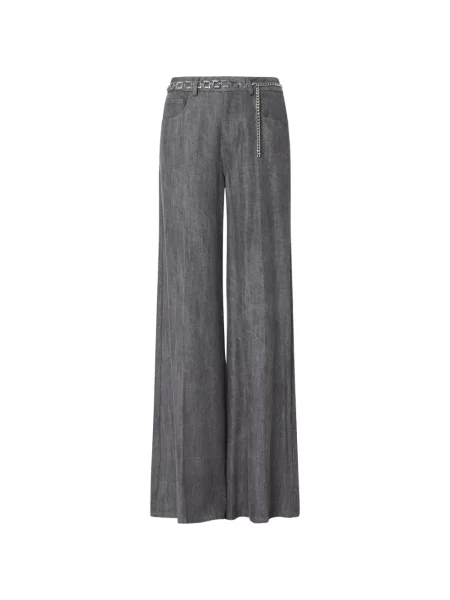Cu centură pantaloni Liu Jo evazate gri
