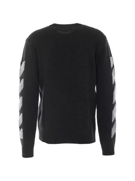 Hanorac crewneck Off-white cu decolteu rotund alb