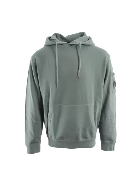 Lniana bluza z kapturem C.p. Company z kapturem niebieska