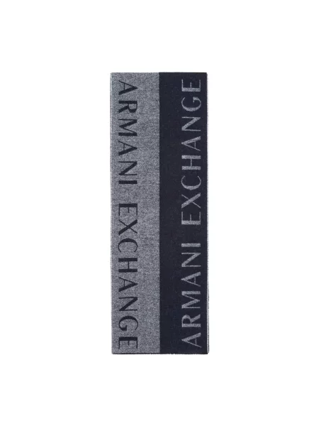 Armani Exchange szalik z wełną granatowa
