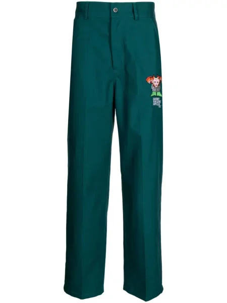 Pantaloni Paccbet cu broderie verde