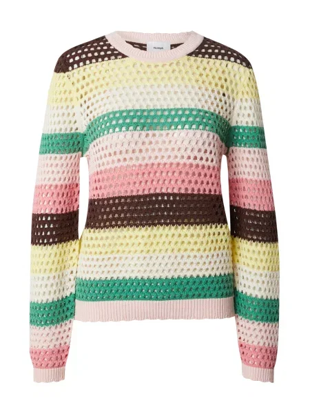 NÜMPH Pulover MOANA maro închis verde / roz deschis galben