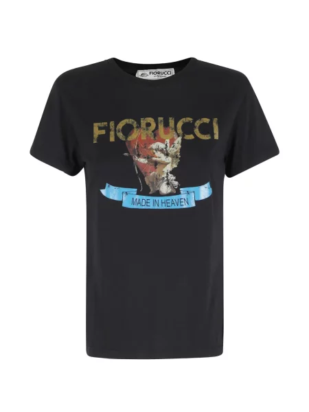 Tricou Fiorucci cu imagine cu decolteu rotund negru