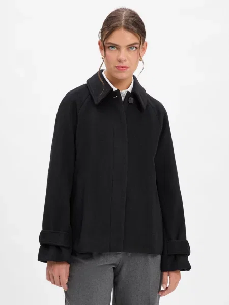 MbyM kurtka wełniana Tary-M Kobiety Wełna jednolity XS/S czarny