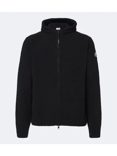 Hanorac cu glugă Moncler de lână negru