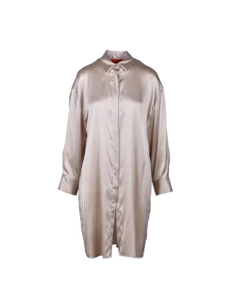 Jedwabna sukienka koszulowa Wild Cashmere beżowa