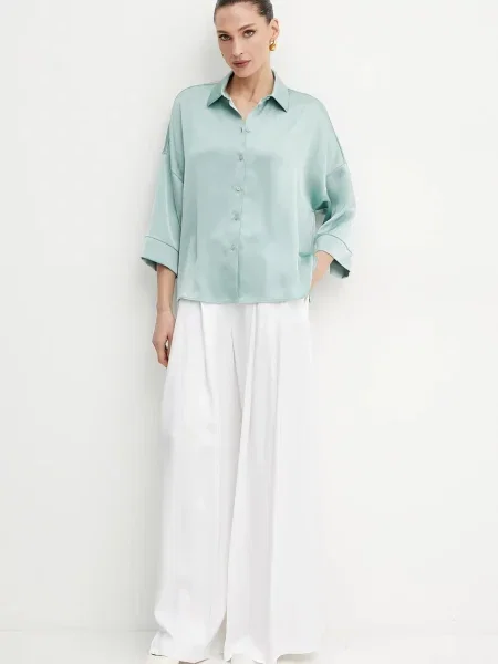MAX&Co. koszula relaxed z kołnierzykiem klasycznym zielony