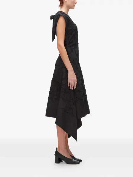 Rochie midi 3.1 Phillip Lim cu model floral asimetrică negru