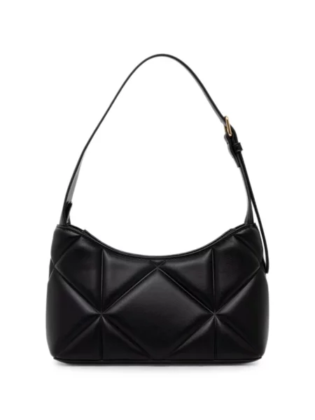 Καπιτονέ τσάντα shopper Love Moschino με αυτόγραφο μαύρο