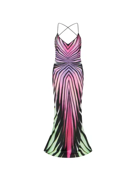 Rochie maxi Roberto Cavalli cu bretele negru