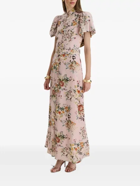 Rochie maxi Moos Studio cu model floral cu imagine roz