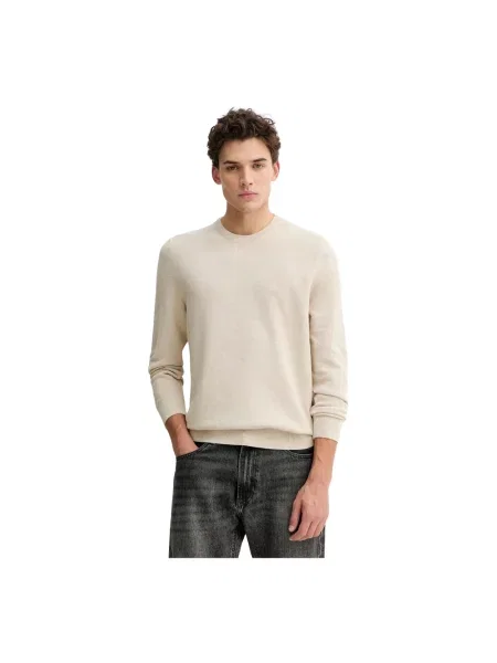 Sweter z dzianiny o kroju regular fit z czystej bawełny Marc O'polo beżowy