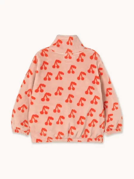 Tinycottons Dětská bunda CHERRIES POLAR JACKET oranžová
