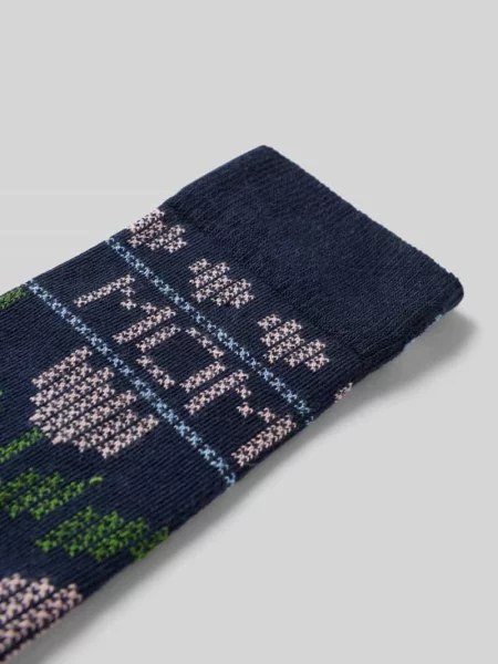 Skarpety z nadrukiem z motywem na całej powierzchni Happy Socks granatowe