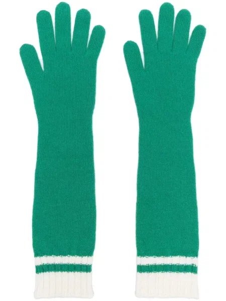 Lung mănuși Alberta Ferretti tricotate verde