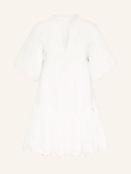 Poupette St Barth Plážové Šaty Cruz Z Krajky S Otvory bílá