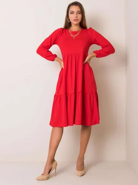 Rochie midi Fashionhunters până la genunchi de costum roșu