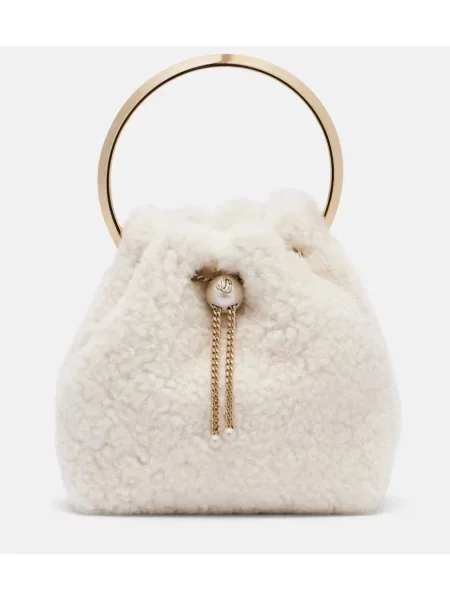 Geantă bucket Jimmy Choo alb