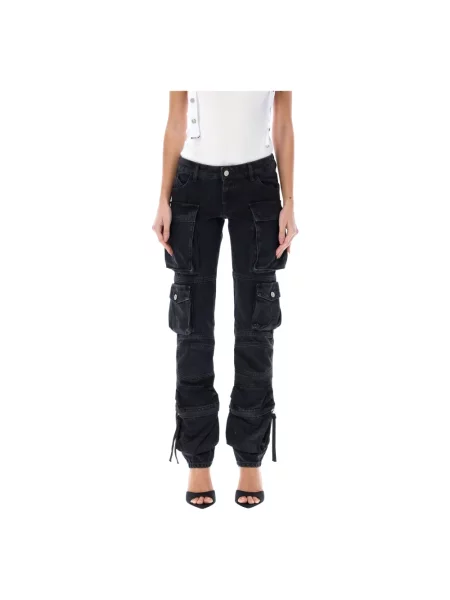 Skinny jeansy skinny The Attico czarne