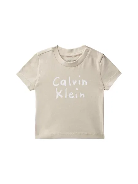 Dětské tričko Calvin Klein Jeans béžové