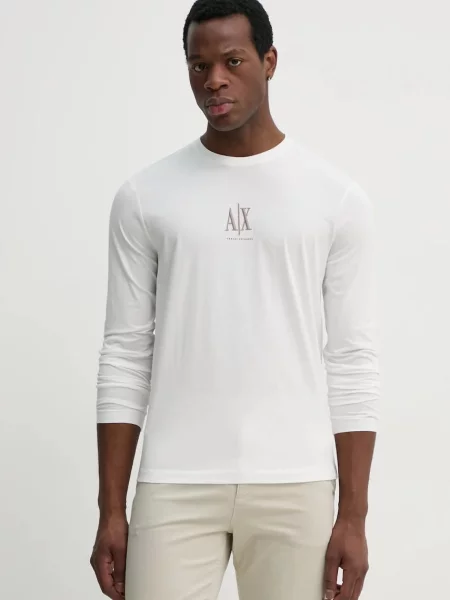ARMANI EXCHANGE Tricou gri argintiu alb