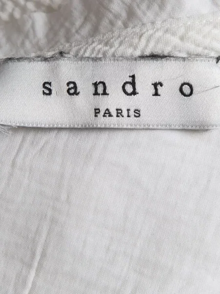 Top Sandro cu decolteu rotund alb