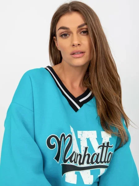 Hanorac cu glugă Fashionhunters albastru