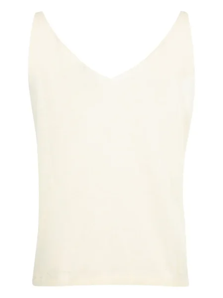 Dzianinowy top Deiji Studios z dekoltem w serek biały