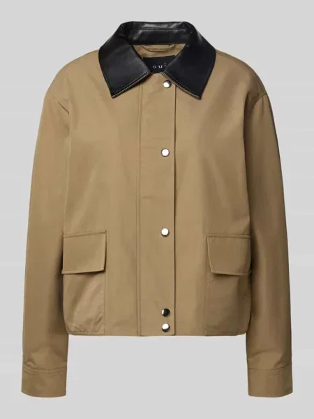 Koszulowa kurtka z kołnierzem wykładanym Oui