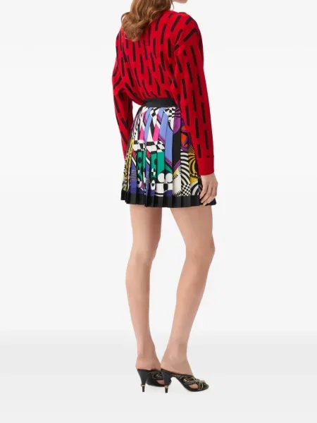 Fusta mini Versace de mătase negru